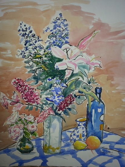 Blue Check Tablecloth
