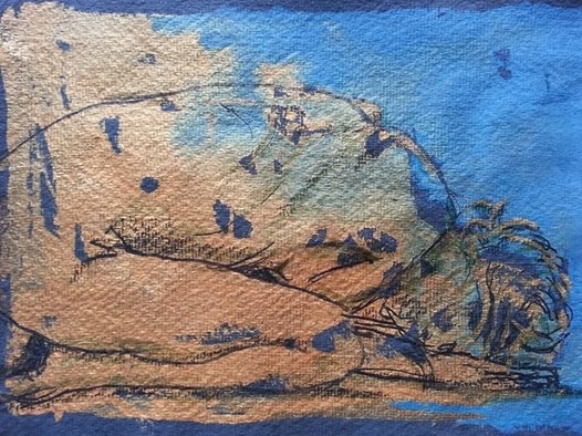 Child's pose in Blue & Gold