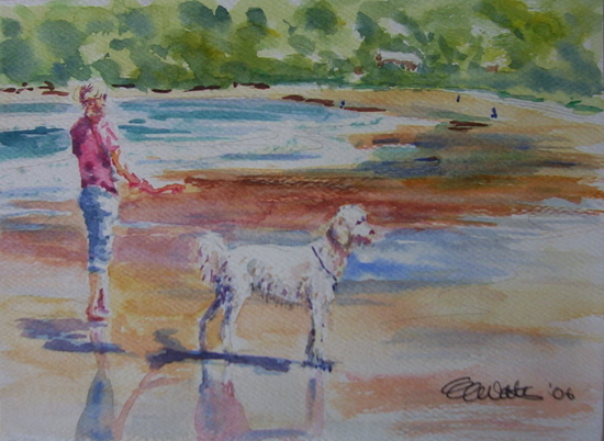 Mary and Amber on the beach